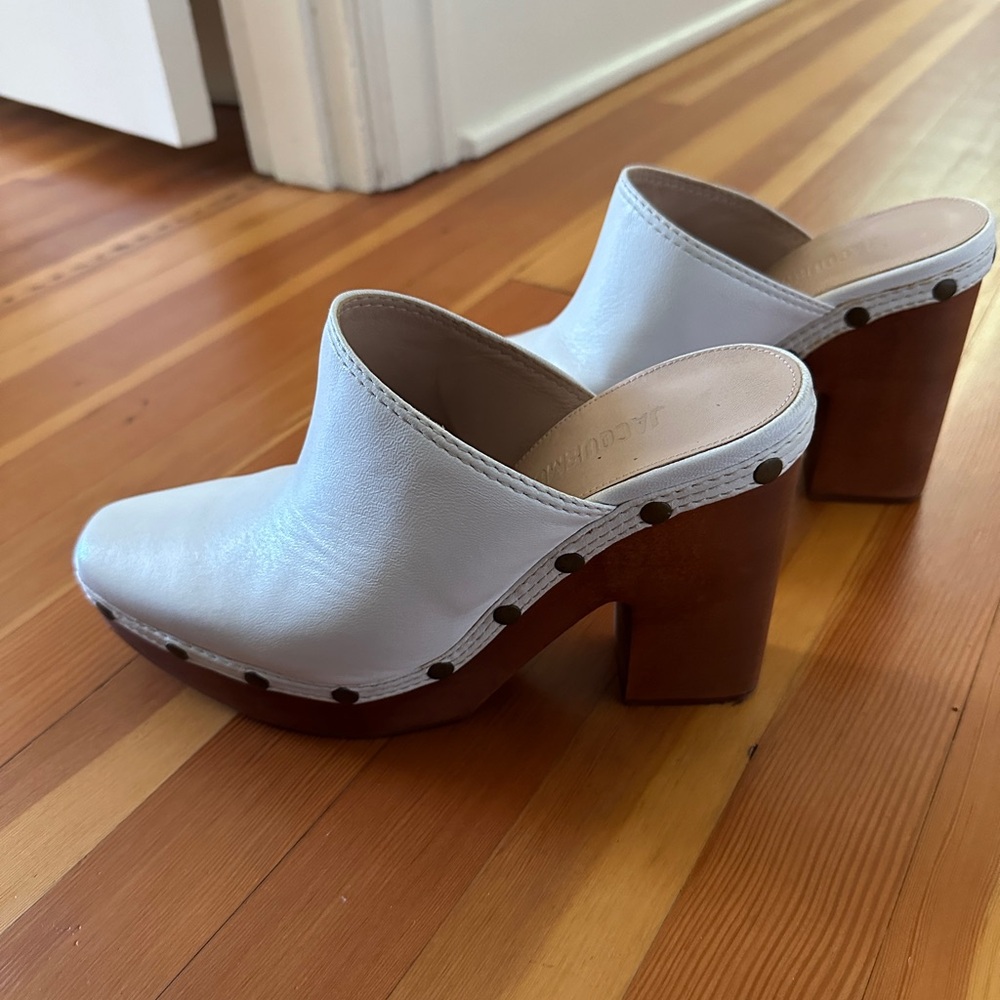 Jacquemus White Wedge Clogs